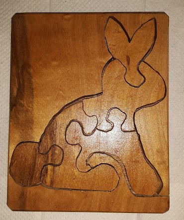 Rabbit 5 piece puzzle - in laid
